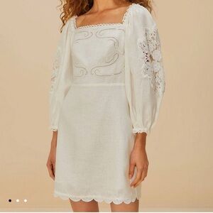 FARM Rio White Long Sleeve Dress